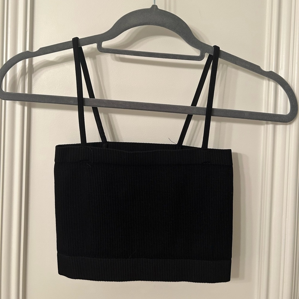 Out from Under - Ribbed Black Cropped Tank